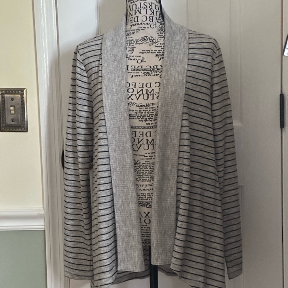 Liz Claiborne Weekend Open Front Striped Cardigan
